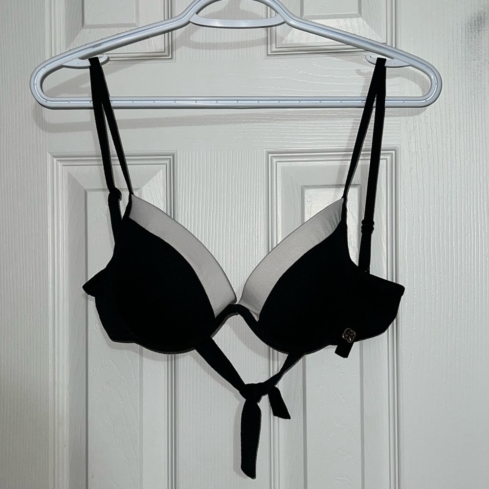 Turquoise Couture Size Small Black Bikini Top